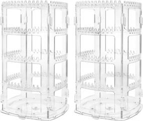 img 4 attached to Organize Your Jewelry Collection With Suwimut'S 360 Rotating 4-Tier Clear Earring Holder And Jewelry Organizer