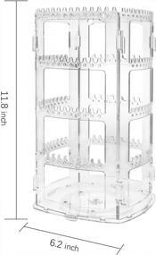 img 3 attached to Организуйте свою коллекцию ювелирных изделий с вращающимся на 360 градусов прозрачным держателем для серег и органайзером для украшений Suwimut'S