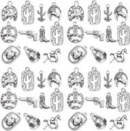 60pcs antique silver western cowboy charms pendants horse hat cactus cowboy boot charms for bracelet earrings necklace jewelry making (10 style, 6 of each)hm672 logo