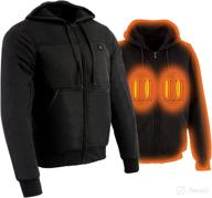 🔥 innovative nexgen heat mpm1713: men's black 'heated' hoodie with front and back heated elements - stay warm in style! logo