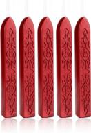 yoption 5 pcs metallic red totem fire manuscript wax seal sticks with wicks for wax seal stamp logo