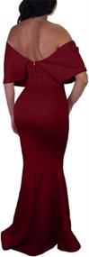 img 3 attached to GOBLES Women's Shoulder Evening Fishtail Dress: Stylish Women's Clothing