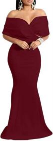 img 2 attached to GOBLES Women's Shoulder Evening Fishtail Dress: Stylish Women's Clothing