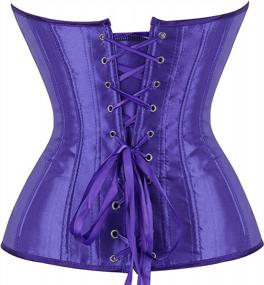img 2 attached to Black Satin Waist Cincher Lingerie Set - Sexy Women'S Bustier Corset Top For Enhanced Style And Comfort