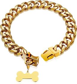 img 4 attached to 🐶 18K Gold Dog Collar: Stylish Training Collar for Small, Medium, and Large Dogs