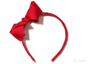 img 1 attached to 🎀 Anna Belen Girls' Lila Grosgrain Bow Headband, One Size, Red