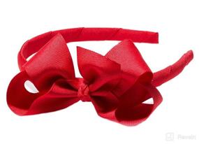 img 2 attached to 🎀 Anna Belen Girls' Lila Grosgrain Bow Headband, One Size, Red