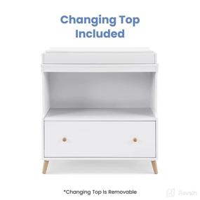 img 2 attached to 🌿 Greenguard Gold Certified Delta Children Essex Changing Table with Drawer - Bianca White/Natural