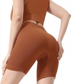 img 3 attached to Women'S 2-Piece Seamless Yoga Gym Outfit: High Waisted Biker Shorts & Sport Bra Tracksuit Set