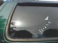 flying birds white window sticker logo