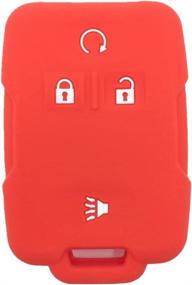 img 4 attached to Ezzy Auto Red Silicone Rubber Key Fob Case Key Cover Keyless Remote Jacket Skin Protector Fit For Silverado Colorado GMC Sierra Yukon Cadillac