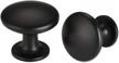 10-pack goldenwarm matte black cabinet knobs: round drawer and door hardware, solid and stylish kitchen and dresser knobs with 1-1/10in diameter. logo