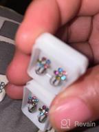 img 1 attached to LUXU kisskids Stainless Steel Girls' Stud Earrings: Colorful Flower CZ Inlaid Toddler Piercing Jewelry with Screw Backs review by Danielle Lopez
