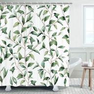 transform your bathroom with livilan's green leaf eucalyptus shower curtain, watercolor sage leaves botanical design, 72x72 inches with 12 hooks included logo