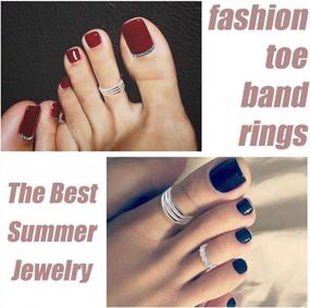 img 3 attached to Women'S 11Pcs Adjustable Open Toe Band Ring Set - Arrow Foot Jewelry Gifts For Beach