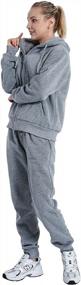 img 3 attached to Women'S Fleece Sherpa Lined Tracksuit 2 Piece Outfit - Winter Warm Zip Up Hoodie Sweatshirt & Sweatpants