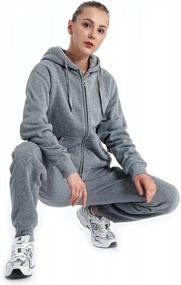 img 1 attached to Women'S Fleece Sherpa Lined Tracksuit 2 Piece Outfit - Winter Warm Zip Up Hoodie Sweatshirt & Sweatpants