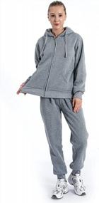 img 2 attached to Women'S Fleece Sherpa Lined Tracksuit 2 Piece Outfit - Winter Warm Zip Up Hoodie Sweatshirt & Sweatpants