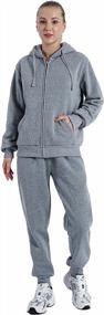 img 4 attached to Women'S Fleece Sherpa Lined Tracksuit 2 Piece Outfit - Winter Warm Zip Up Hoodie Sweatshirt & Sweatpants