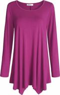 stylish and comfortable: esenchel's flared tunic top with long sleeves for perfect pairing with leggings logo