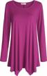 stylish and comfortable: esenchel's flared tunic top with long sleeves for perfect pairing with leggings logo