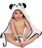 cute and cozy panda hooded towel for babies and toddlers - tonwhar cotton animal face hooded bath towel logo