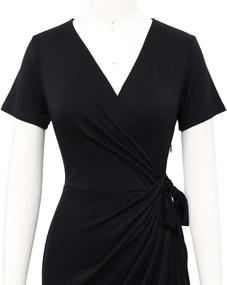 img 1 attached to 👗 Lyrur Surplice Breastfeeding Dresses 9069: Stylish and Comfortable Black Women's Clothing at Dresses