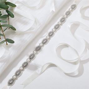 img 2 attached to AW BRIDAL Rhinestone Wedding Bridesmaid Women's Accessories in Belts