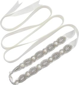 img 4 attached to AW BRIDAL Rhinestone Wedding Bridesmaid Women's Accessories in Belts