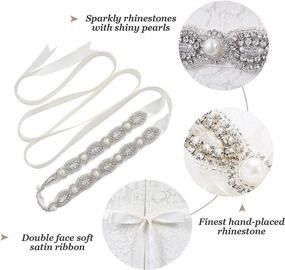 img 1 attached to AW BRIDAL Rhinestone Wedding Bridesmaid Women's Accessories in Belts