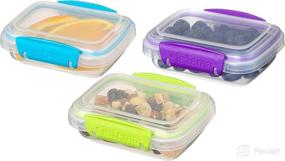 img 3 attached to Sistema KLIP IT Accents Collection Food Storage Containers, 6.7 oz./0.2 L, Assorted Colors, Pack of 3