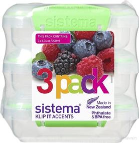 img 2 attached to Sistema KLIP IT Accents Collection Food Storage Containers, 6.7 oz./0.2 L, Assorted Colors, Pack of 3