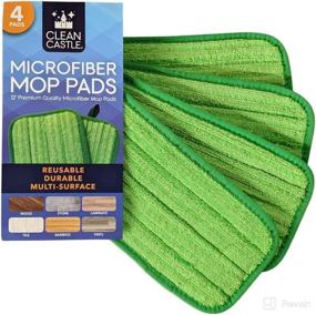 img 4 attached to 🧹 Dual Action Microfiber Mop Pads for Swiffer WetJet – Reusable & Machine Washable (4-Pack) - Clean Castle