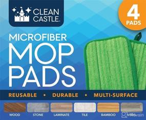 img 3 attached to 🧹 Dual Action Microfiber Mop Pads for Swiffer WetJet – Reusable & Machine Washable (4-Pack) - Clean Castle