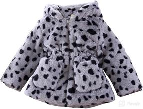 img 4 attached to 🧥 Warm and Snug: Toddler Girls Winter Fleece Coat with Hooded Faux Fur Jacket