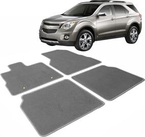 img 3 attached to 🚗 IKON MOTORSPORTS, Grey Nylon Front & Rear Car Floor Mats Liner Carpets Replacement 4PCS for 2010-2017 Chevrolet Equinox, Factory Fitment, 2011-2016 Models