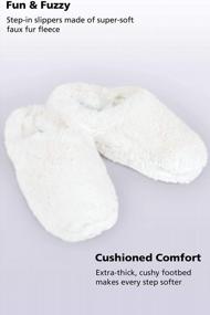 img 2 attached to Cozy Comfort: PajamaGram Women'S Slip-On Fuzzy Slippers - House Shoes