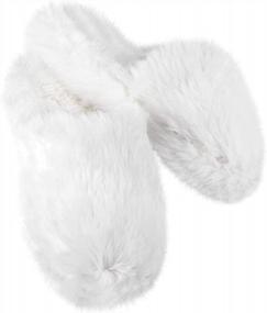 img 3 attached to Cozy Comfort: PajamaGram Women'S Slip-On Fuzzy Slippers - House Shoes