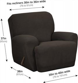img 1 attached to MAYTEX Reeves Stretch 4-Piece Recliner Arm Chair Slipcover Furniture Cover With Side Pocket, Chocolate Brown