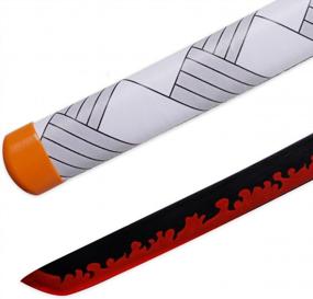 img 1 attached to Demon Slayer Katana Samurai Sword - RENGENG Cosplay Anime Carbon Steel, Hand-Wound Wax Rope