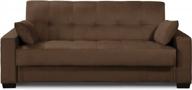 mocha microfiber sofa bed with multi-position functionality and storage underneath - ideal for bedroom, living room or office logo