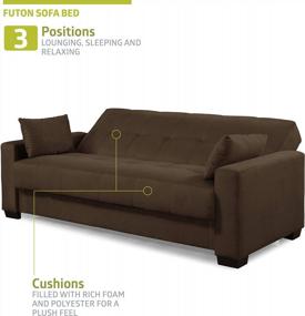 img 1 attached to Mocha Microfiber Sofa Bed With Multi-Position Functionality And Storage Underneath - Ideal For Bedroom, Living Room Or Office