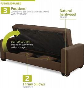 img 2 attached to Mocha Microfiber Sofa Bed With Multi-Position Functionality And Storage Underneath - Ideal For Bedroom, Living Room Or Office