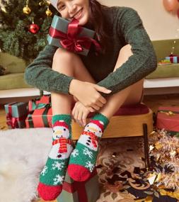 img 2 attached to Теплые и уютные пушистые носки для женщин и девочек - идеально подходят для зимних праздников и времени тапочек - Pack Of WaySoft Женские пушистые носки-тапочки