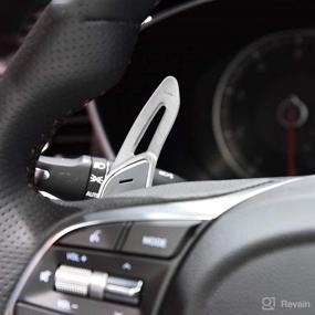 img 2 attached to 🚗 Enhance Your Hyundai Genesis G70 Interior: Sanrily Sport Metal CNC Billet Aluminum Steering Wheel Larger Paddle Shifter Extension Covers - Silver