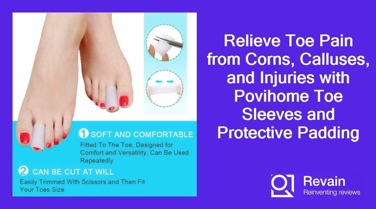Relieve Toe Pain from Corns, Calluses, and Injuries with Povihome Toe Sleeves and Protective Padding