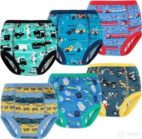 img 4 attached to 🚗 MooMoo Baby 6-Pack Vehicle Training Pants: Absorbent Potty Training Underwear for Toddler Boys 2T-7T