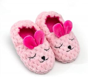 img 3 attached to Adorable Toddler Girls' Striped Doggy Slippers - Perfect For Cozy Feet!