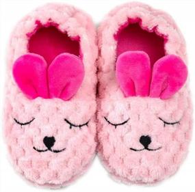 img 4 attached to Adorable Toddler Girls' Striped Doggy Slippers - Perfect For Cozy Feet!