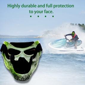 img 1 attached to BOROLA Motorcycle Goggles Mask Skull Motocross Riding Sunglasses Comic Role Cos(E-Series,Green Letters)